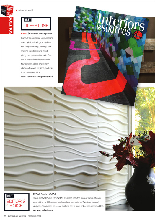 TẤM ỐP 3D WALLART TRÊN TẠP CHÍ “INTERIORS & SOURCES” – MỸ | Nội Thất ...